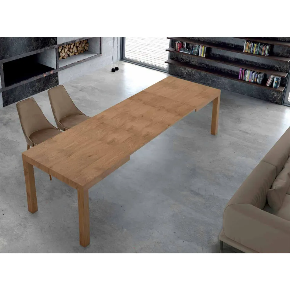 Extensible Table Up to 470 cm in Wood Veneer Made in Italy - Gordito Viadurini