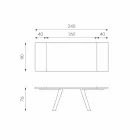 Extendable oak veneer table and Travis black metal Viadurini