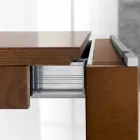 Extendable Table in Ash Wood with Side Bands in Ash - Ketla Viadurini