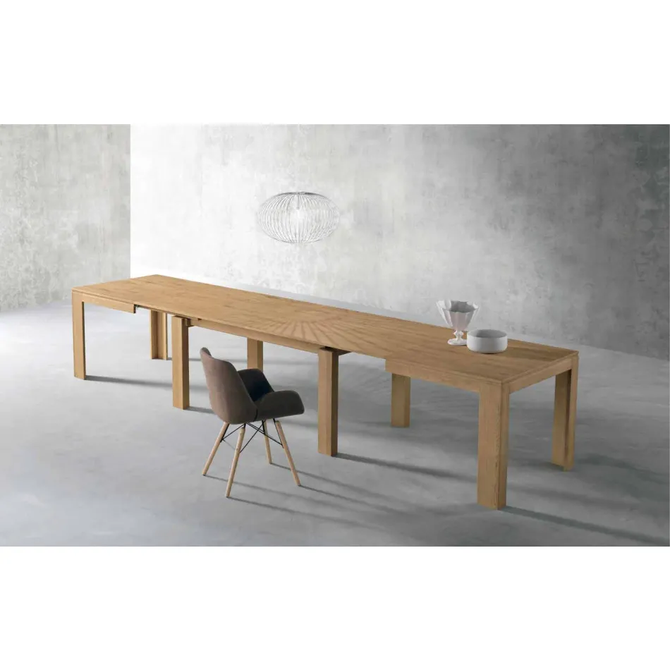 Extendable Oak Wood Table Made in Italy - Sondrio Viadurini