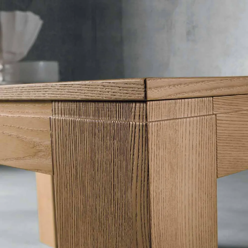 Extendable Oak Wood Table Made in Italy - Sondrio Viadurini