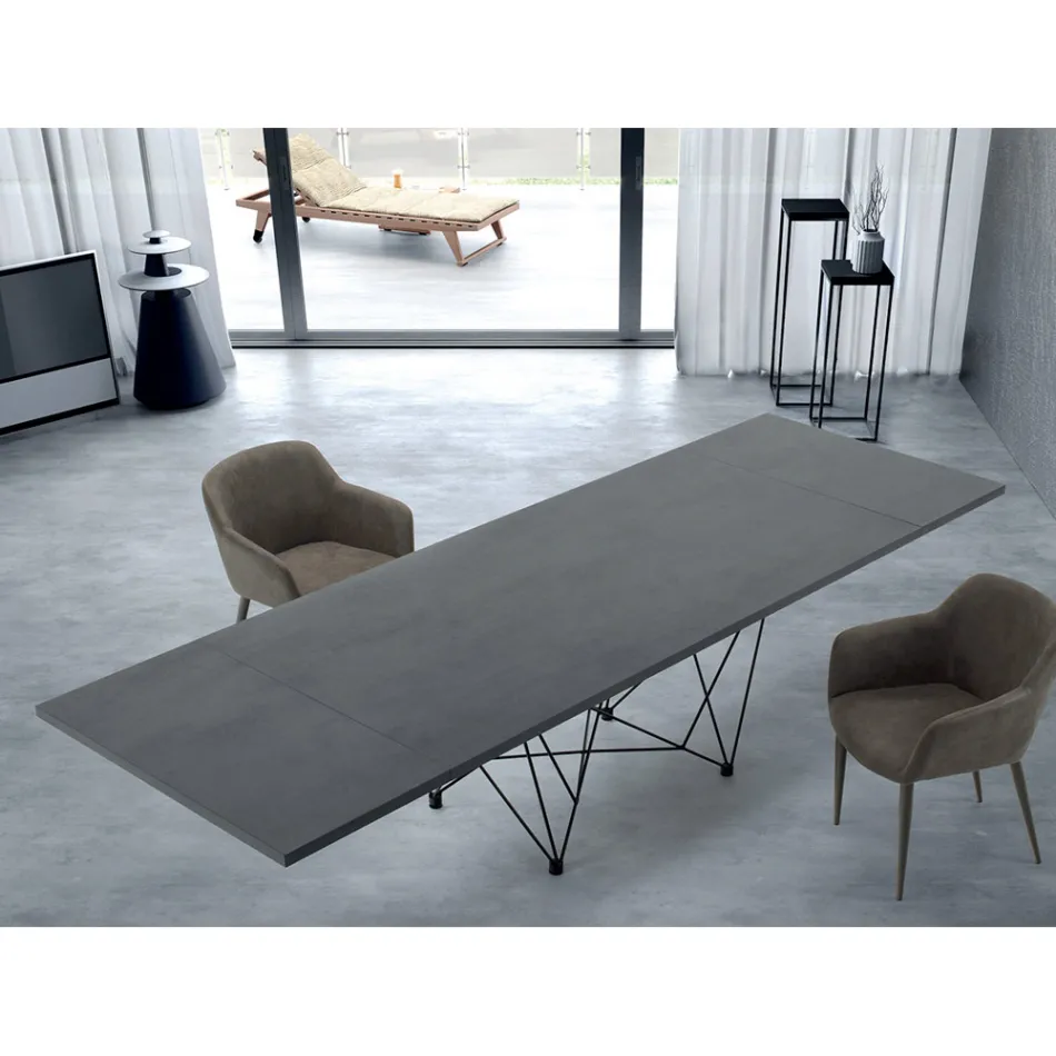 Modern Extendable Table 14 Seats with Laminated Top Made in Italy - Ezzellino  Viadurini