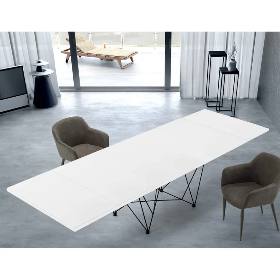 Modern Extendable Table 14 Seats with Laminated Top Made in Italy - Ezzellino  Viadurini