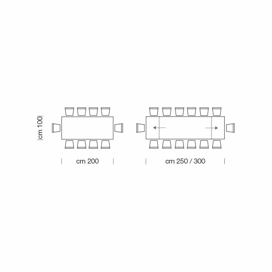 Modern Extendable Table 14 Seats with Laminated Top Made in Italy - Ezzellino  Viadurini