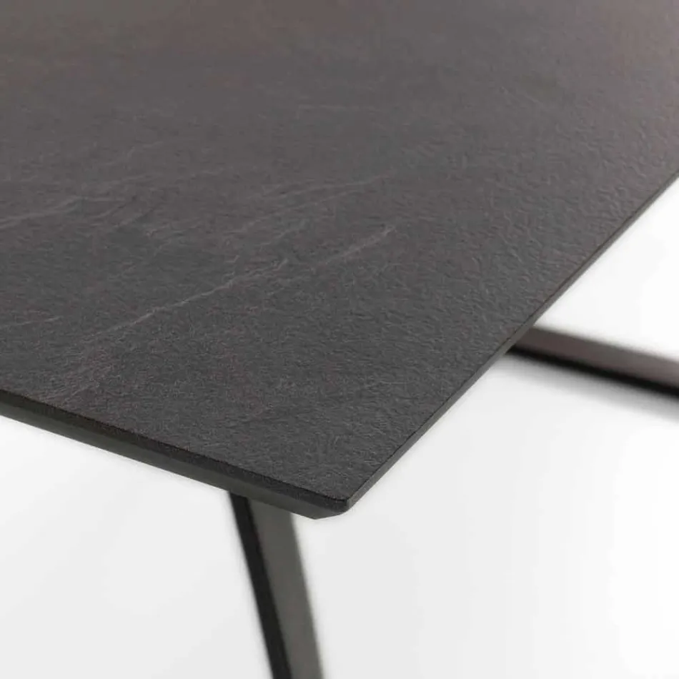 Modern extendable table with metal legs, Villongo Viadurini