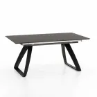 Modern extendable table with metal legs, Villongo Viadurini