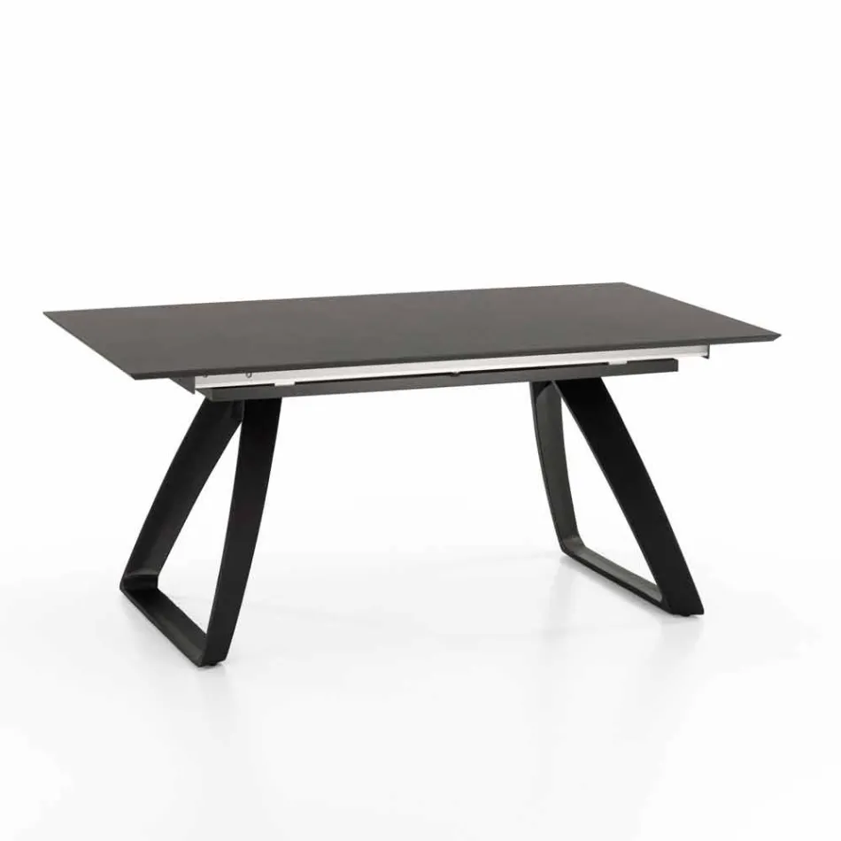 Modern extendable table with metal legs, Villongo Viadurini