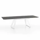 Modern extendable table with metal legs, Villongo Viadurini