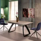 Modern extendable table with metal legs, Villongo Viadurini