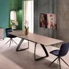 Modern extendable table with metal legs, Villongo Viadurini