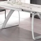 Modern extendable table with metal legs, Villongo Viadurini