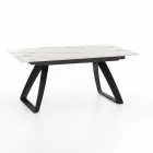 Modern extendable table with metal legs, Villongo Viadurini