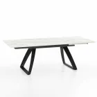 Modern extendable table with metal legs, Villongo Viadurini