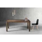 Modern extendable table with trapeze legs in Parre ash wood Viadurini