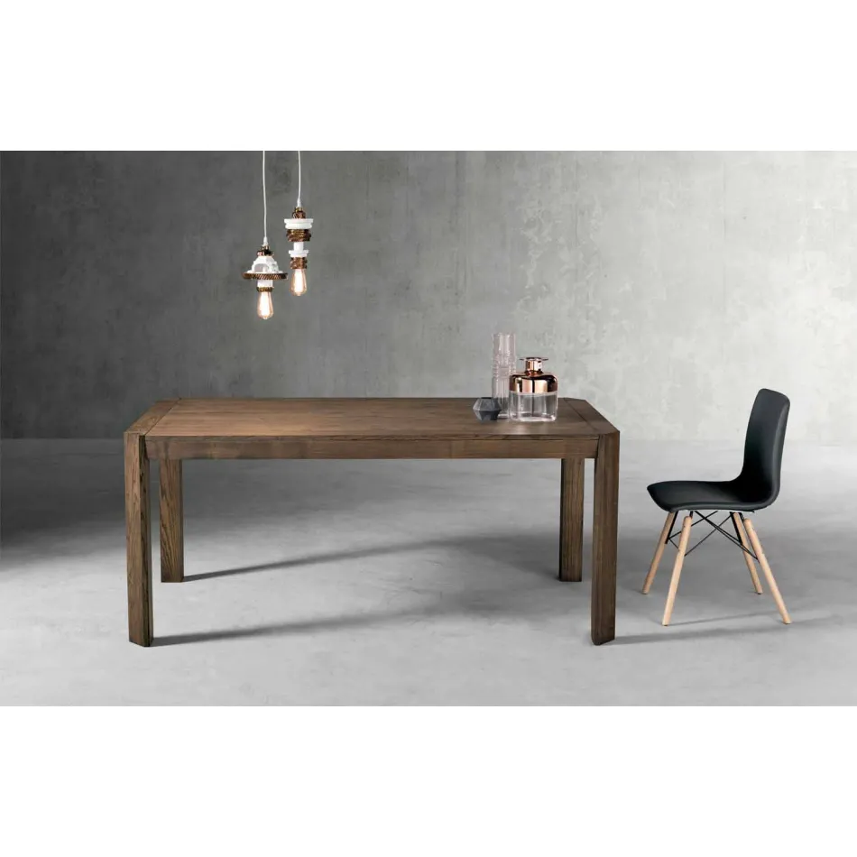 Modern extendable table with trapeze legs in Parre ash wood Viadurini