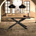 Design extendable table in oak wood made in Italy, Oncino 
