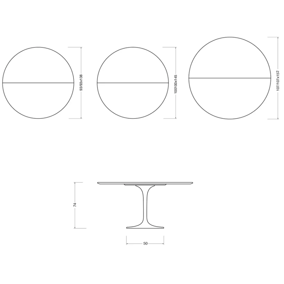 Saarinen Tulip Extendable Table H 74 cm in Florim Calacatta Gold Gloss Ceramic - Scarlet Viadurini