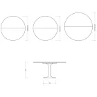 Saarinen Tulip Extendable Table H 74 cm in Glossy Statuario Florim Ceramic - Scarlet Viadurini