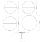 Saarinen Tulip Extendable Table H 74 cm in Florim Statuario Matte Ceramic - Scarlet Viadurini