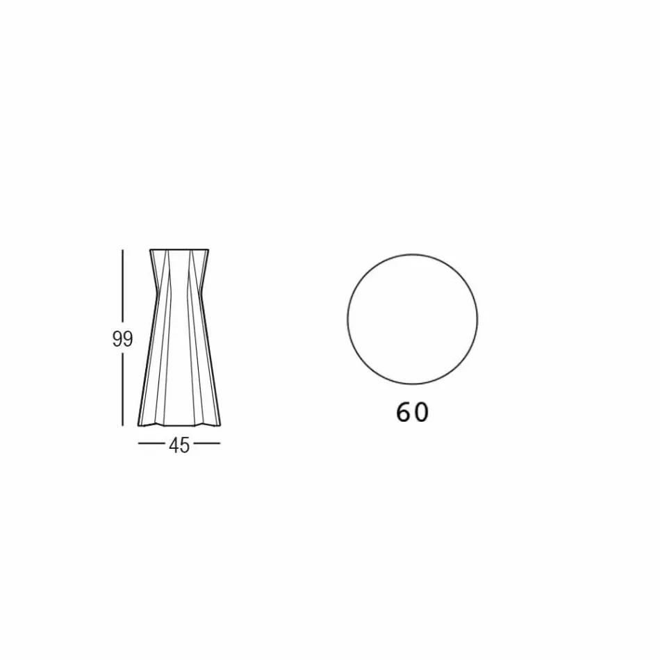 High Polyethylene Table with Round Hpl Top Made in Italy - Tinuccia Viadurini