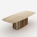Lunaria Table with Marble Top and Metal Base, Made in Italy