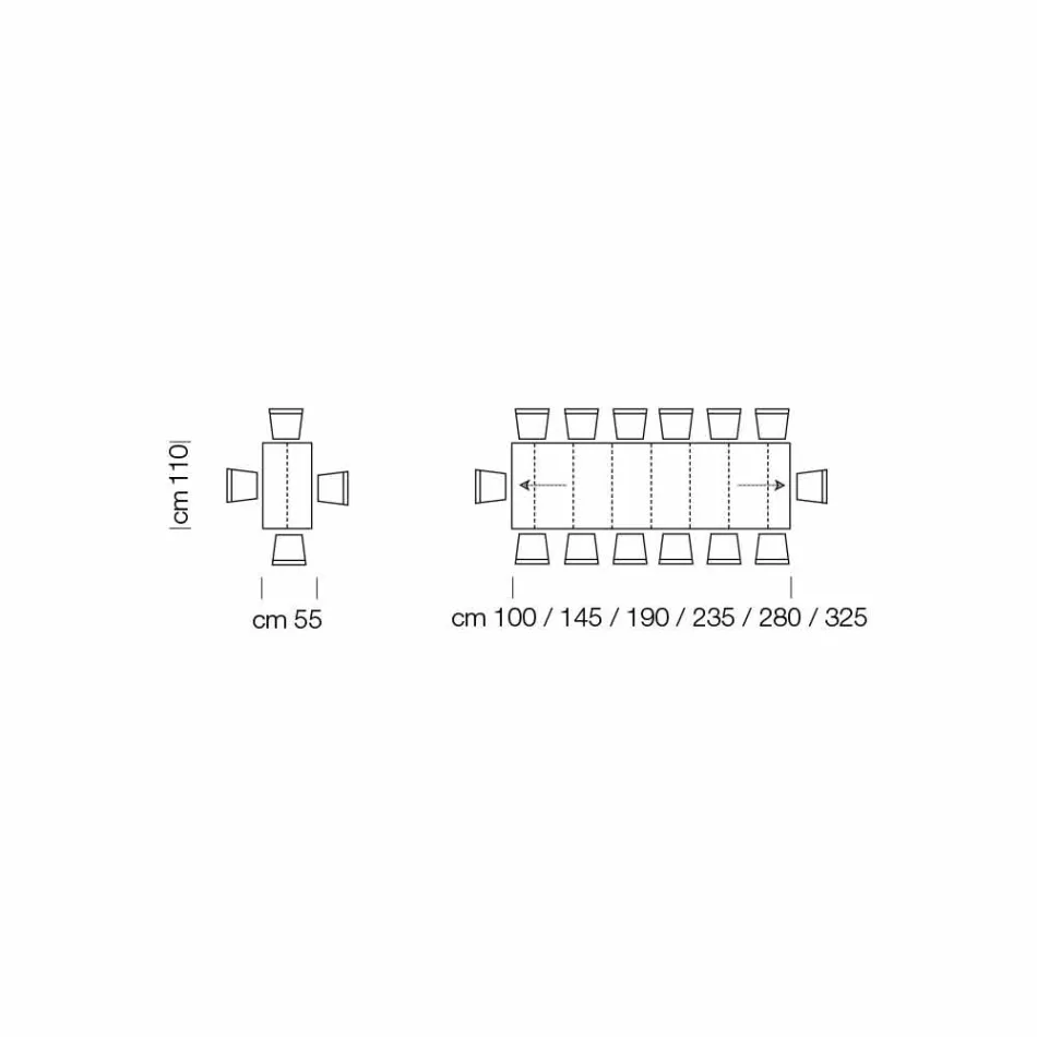 Extendable Table Console up to 325 cm in Melamine Made in Italy – Settimmio Viadurini