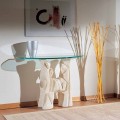 Natural stone console table with crystal top Dios, modern design