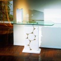 Modern design console table made of natural stone and crystal Hosios