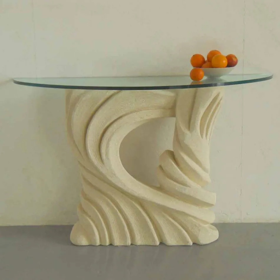 Designer console table in emera design stone and crystal Viadurini