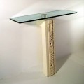 Designer console table made of natural stone with crystal top Abidos