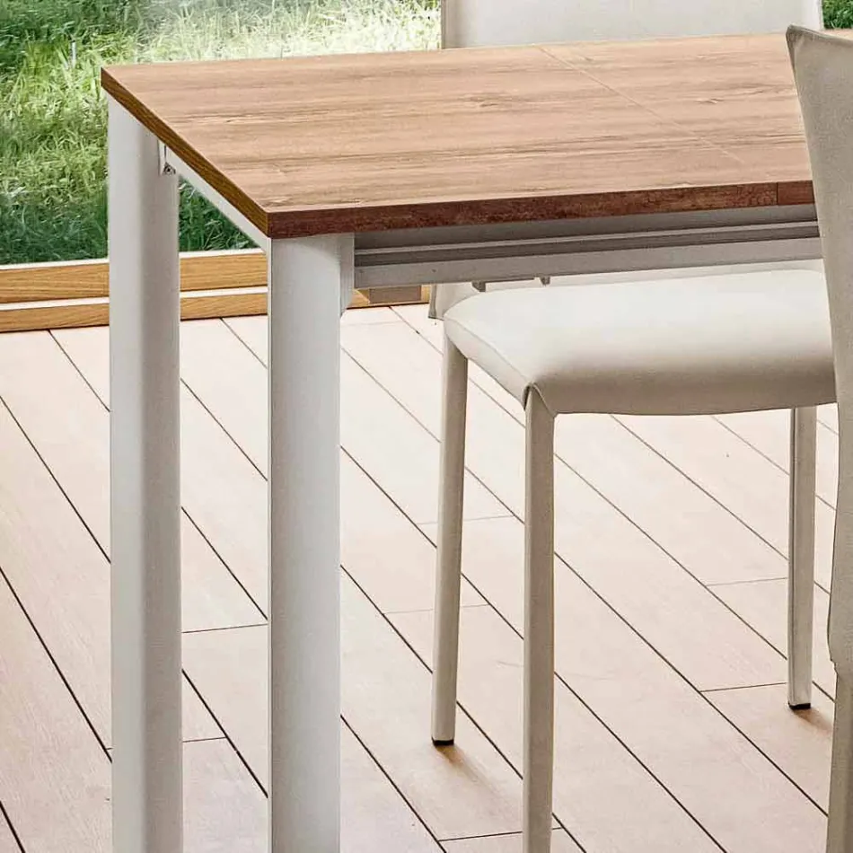 Extendable Kitchen Table Up to 240 cm Wood Effect Made in Italy - Maltese Viadurini