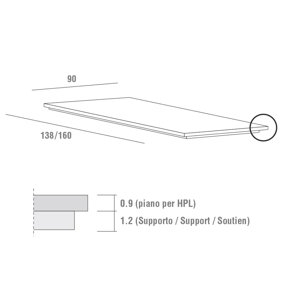 Extendable Kitchen Table up to 240 cm in fine HPL Made in Italy - Jupiter Viadurini