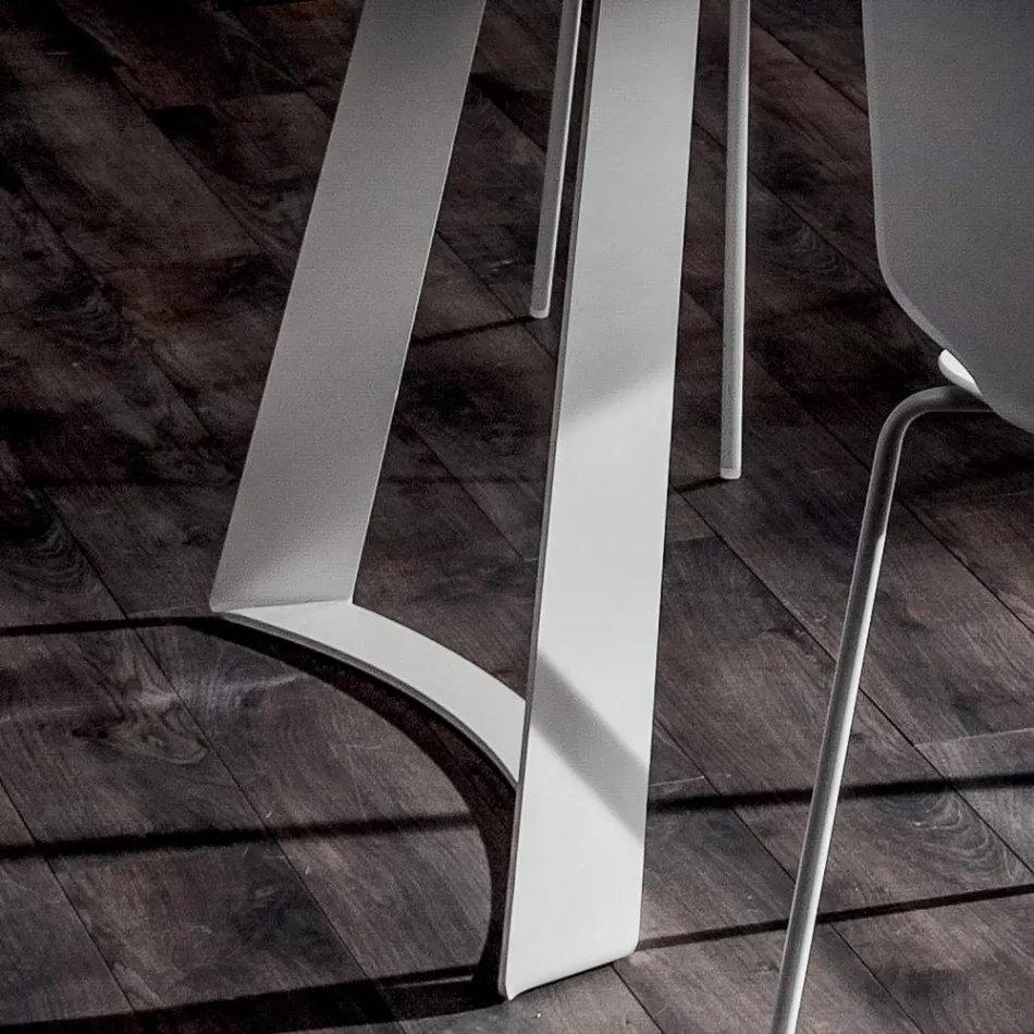 Kitchen Table in HPL with Fine Made in Italy Metal Base - Pinocchio Viadurini