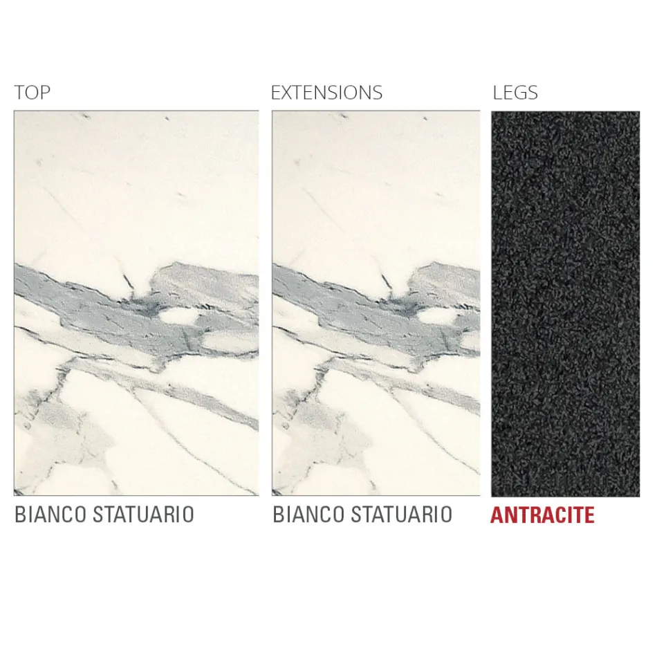Extendable Kitchen Table in Fine Laminam Ceramic Made in Italy - Efisto Viadurini
