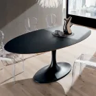 Kitchen Table in Fenix and Lacquered Synthetic Marble Made in Italy - Brontolo Viadurini