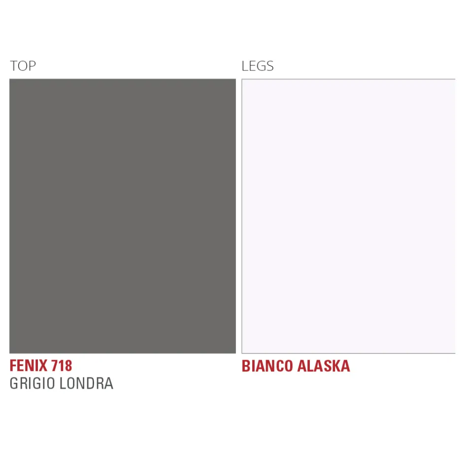 Kitchen Table in Fenix and White Metal of Quality Made in Italy - Carlino Viadurini