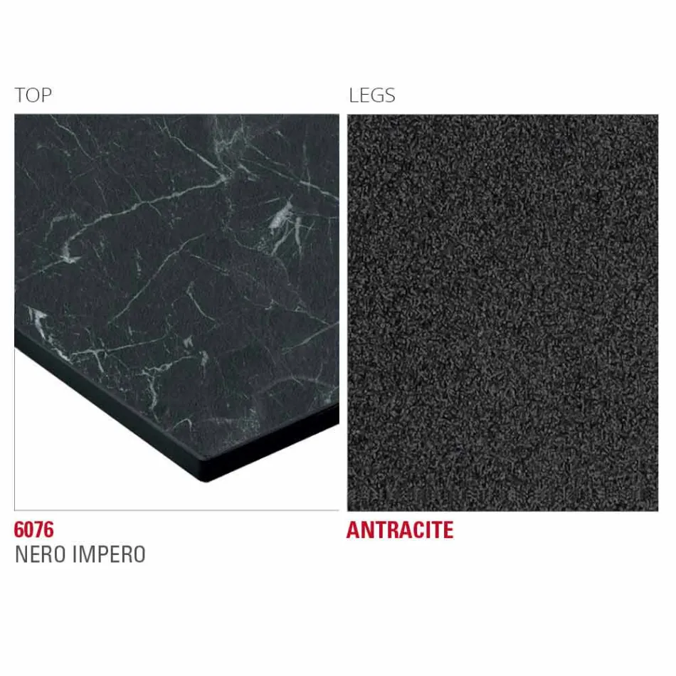 Hpl Kitchen Table with Anthracite Metal Base Made in Italy - Aresto Viadurini