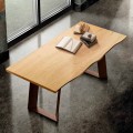 Dining table in solid wood and metal made in Italy, Flora