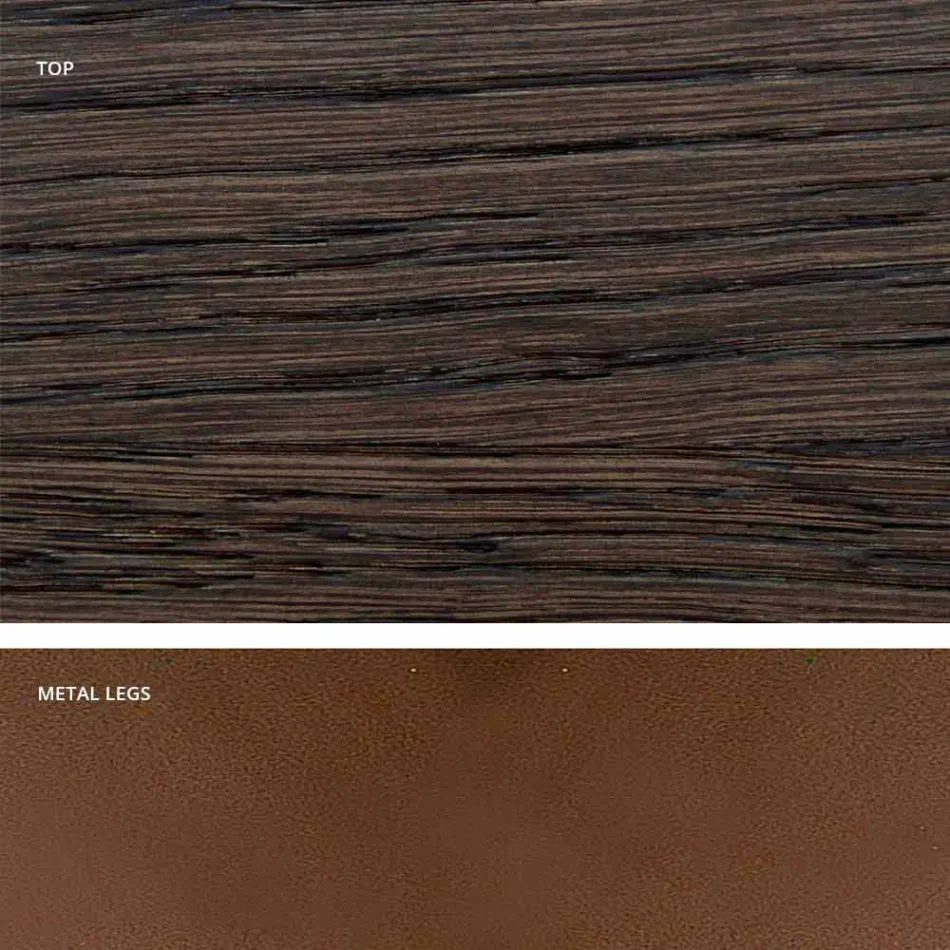 Kitchen table in solid wood and metal made in Italy, Flora Viadurini