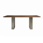 Kitchen Table in Solid Wood and Iron Legs Made in Italy - Pegasus Viadurini