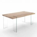 Modern kitchen table with Mdf top and glass base – Joey