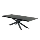 Modern Kitchen Table in Veneered Wood and Steel Made in Italy - Grotta Viadurini