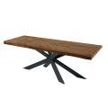 Kitchen Modern Table in Venereed Wood and Steel Made in Italy – Grotta