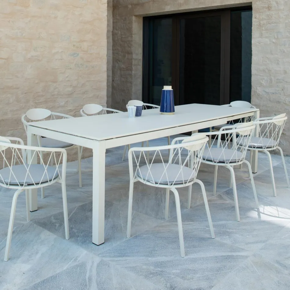 Outdoor Table Extendable to 250 cm in Metal Made in Italy - Beverly Viadurini