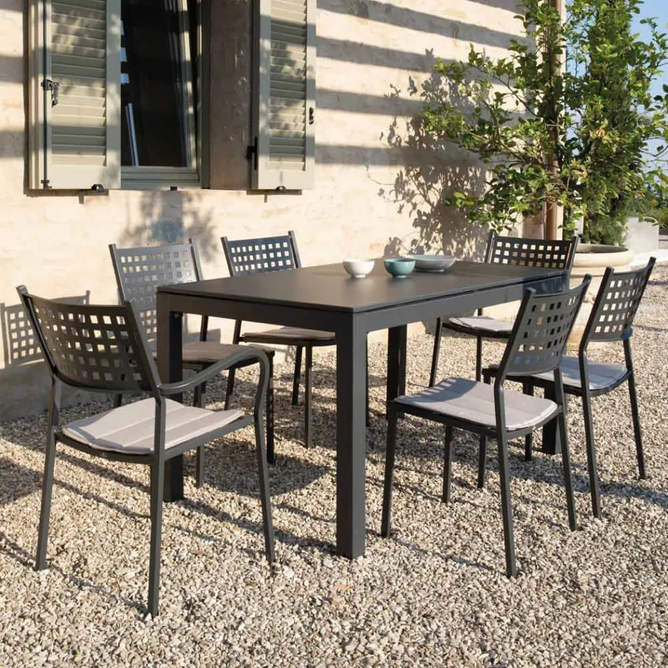 Outdoor Table Extendable to 250 cm in Metal Made in Italy - Beverly Viadurini