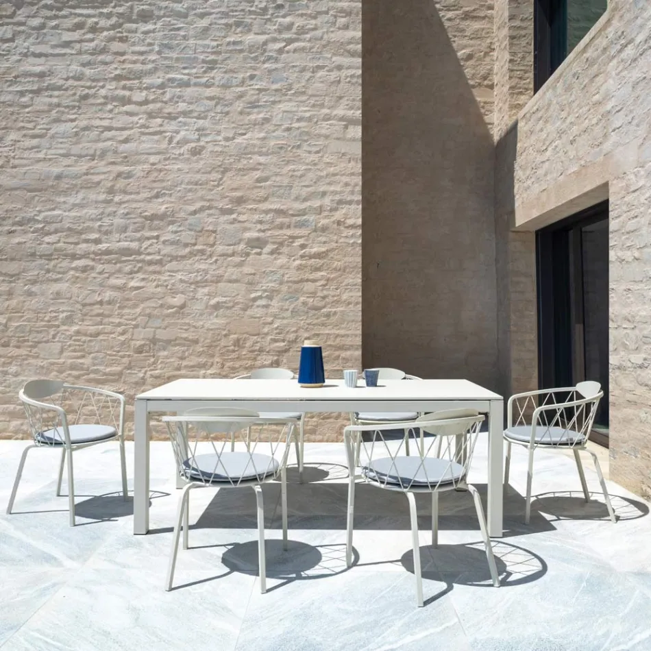 Outdoor Table Extendable to 250 cm in Metal Made in Italy - Beverly Viadurini