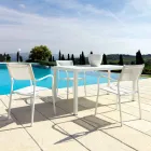 Self-Leveling Rectangular Metal Outdoor Table Made in Italy - Binda Viadurini