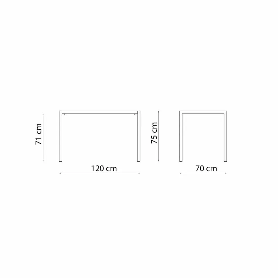 Self-Leveling Rectangular Metal Outdoor Table Made in Italy - Binda Viadurini