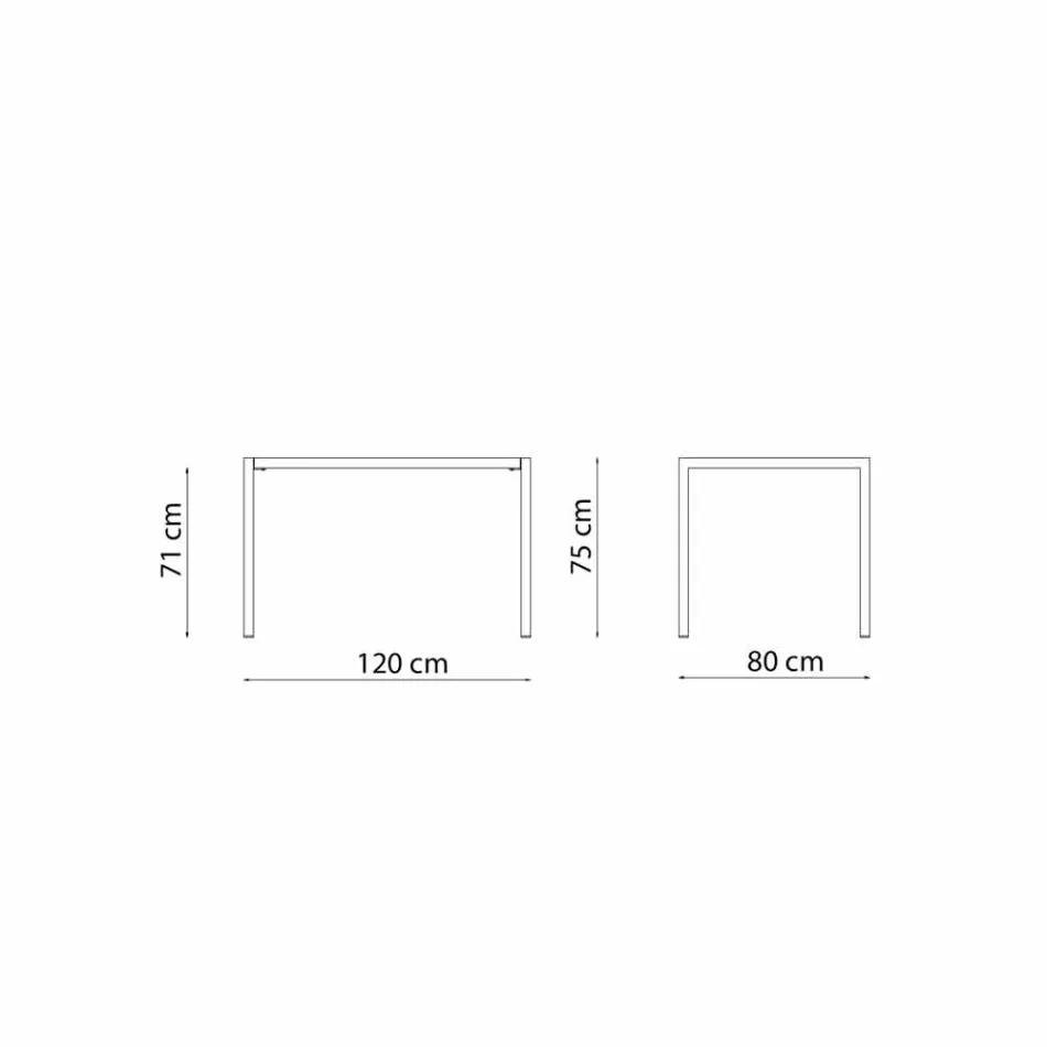 Self-Leveling Rectangular Metal Outdoor Table Made in Italy - Binda Viadurini