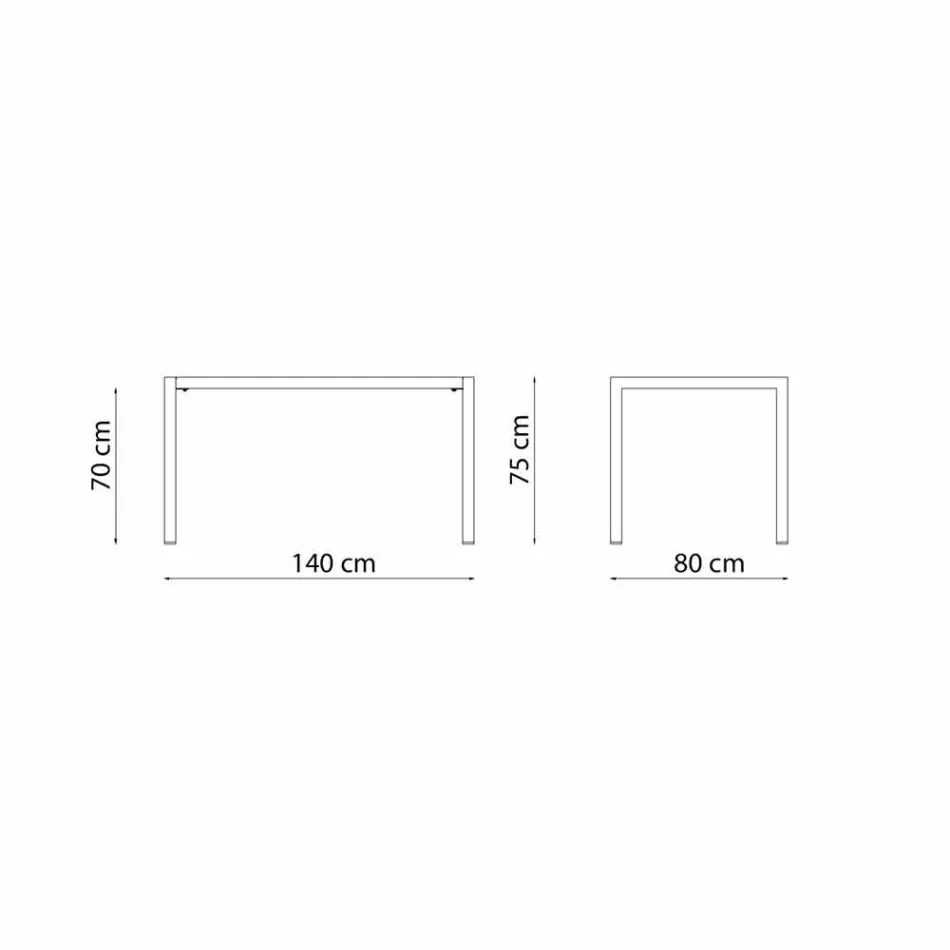 Self-Leveling Rectangular Metal Outdoor Table Made in Italy - Binda Viadurini